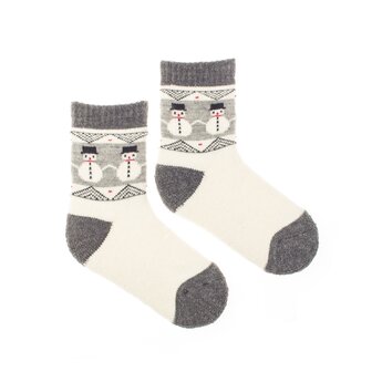 Dětské vlněné ponožky Vlnáč sněhulák šedý