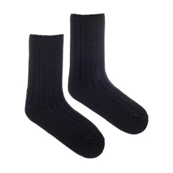 Vlnené ponožky Vlnáč rebro čierne