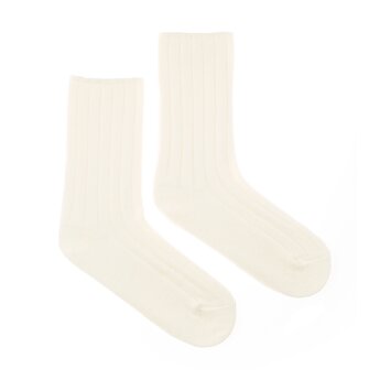 Vlněné ponožky Vlnáč rebro biely