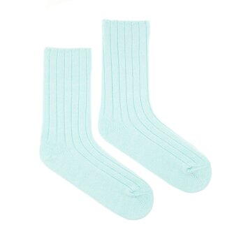 Vlněné ponožky Vlnáč rebro bledě modré