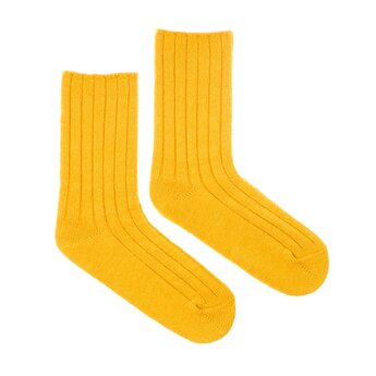 Vlnené ponožky Vlnáč rebro horčicový