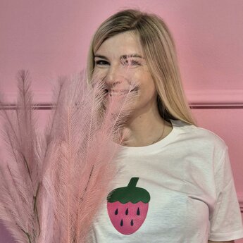 Tričko Pískacie jahoda biele