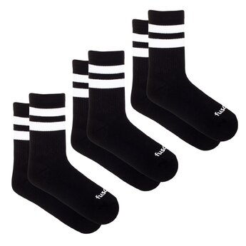 3-pack ponožiek Šport pásik čierne | Fusakle