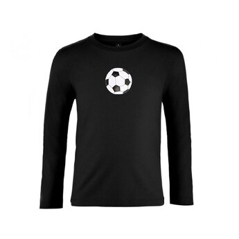 Tričko detské Pískacie Futbalová lopta dlhý rukáv čierne